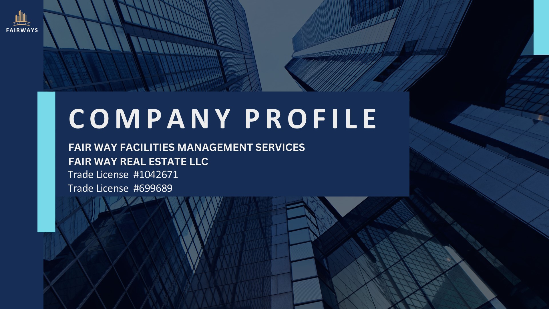 company profile welcome page